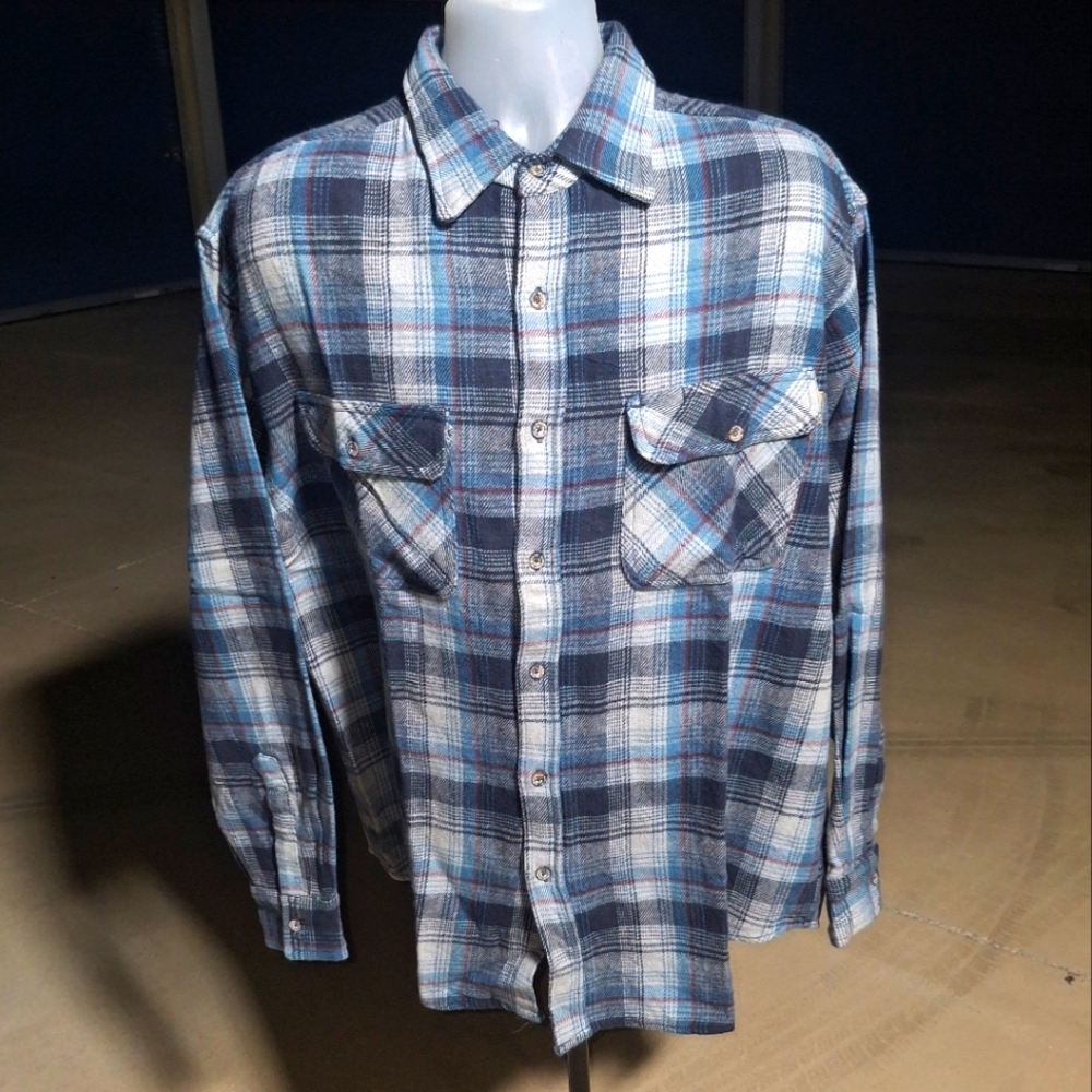 Vintage long sleeve KILIMANJARO FLANNEL Button up shirt size extra large